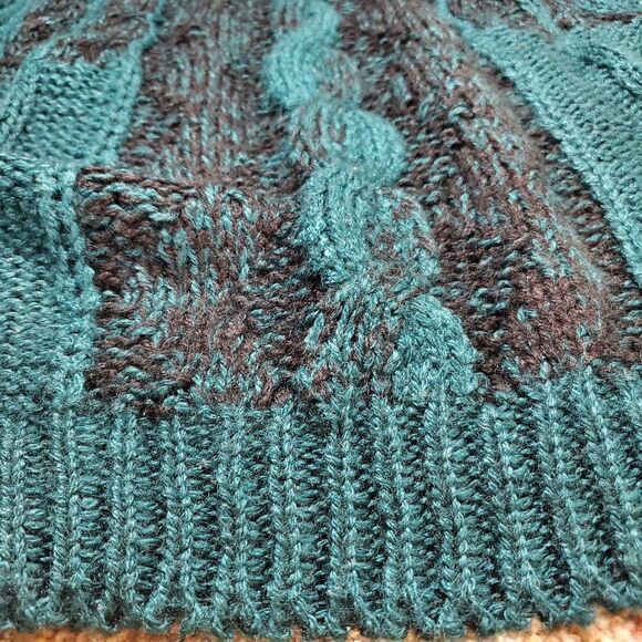 Cambridge Classics Teal Cable Knit Textured Sweater Unisex XL - Picture 10 of 11